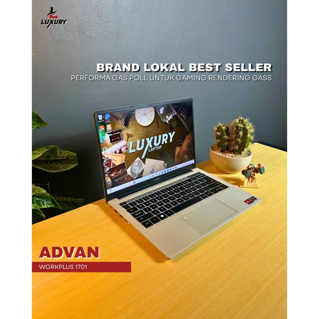 LAPTOP ADVAN WORKPLUS 1701 SLIM 5 RYZEN 6K SSD RAM DDR5 6400MHZ BACKLIGHT FINGERPRINT SECOND