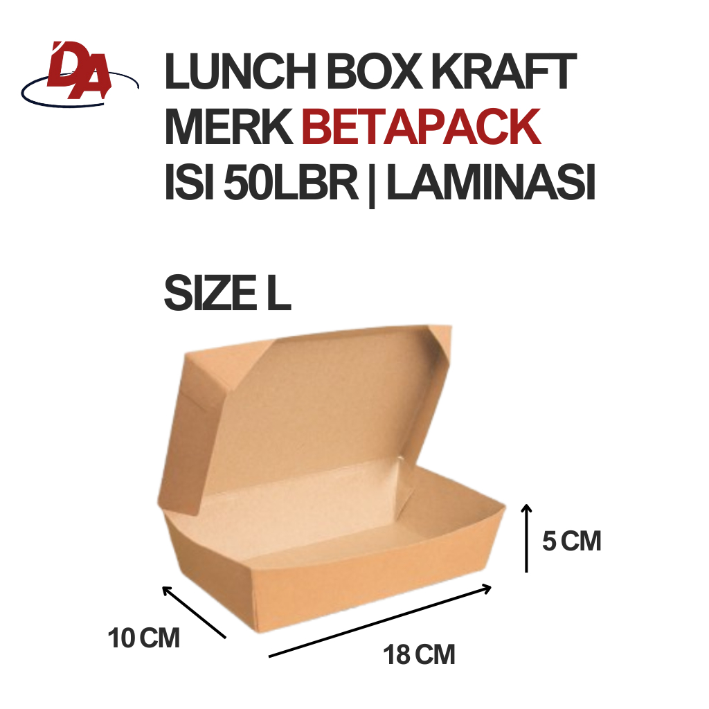 LUNCH BOX KRAFT SIZE L BETAPACK | LAMINASI BAHAN TEBAL BERKUALITAS