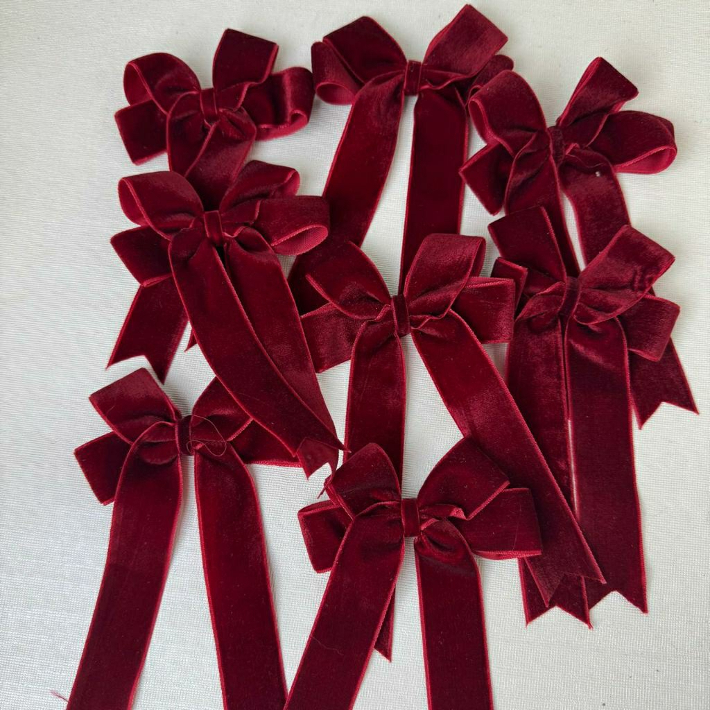 Pita Velvet Pohon Natal | Pita Besar Hiasan Natal Dekorasi Pita Besar