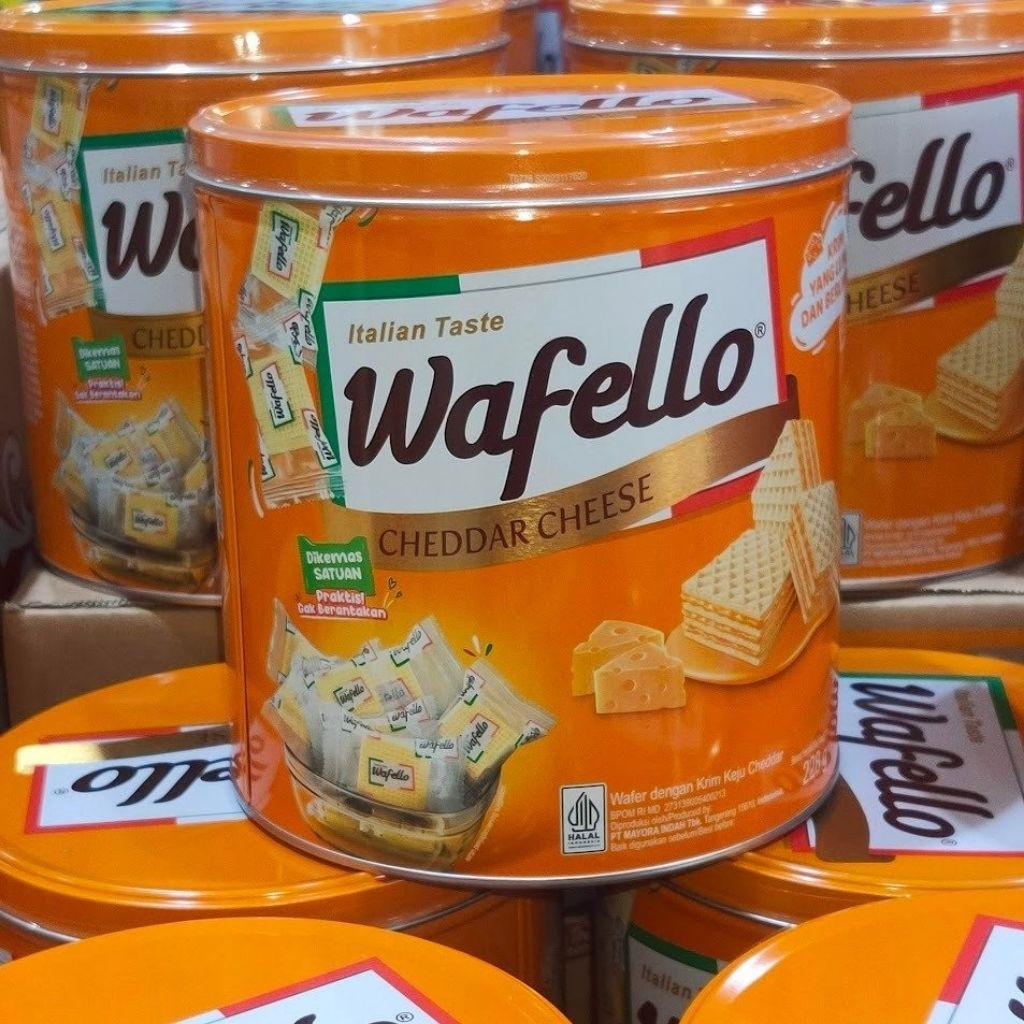 WAFELLO KALENG CHEESE CHEDAR 240gr