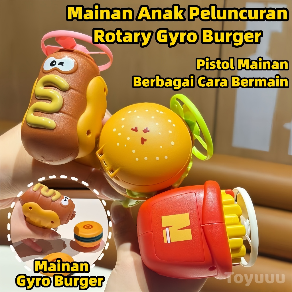 Anak Hamburger Frisbee Gasing Menyala Mainan/Mainan Tembak Anak Laki Laki/Mainan Anak Perempuan/Fidg