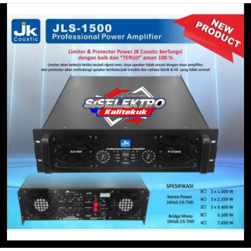 Power amplifier JK COUSTIC JLS 1500 JK Coustic jls1500