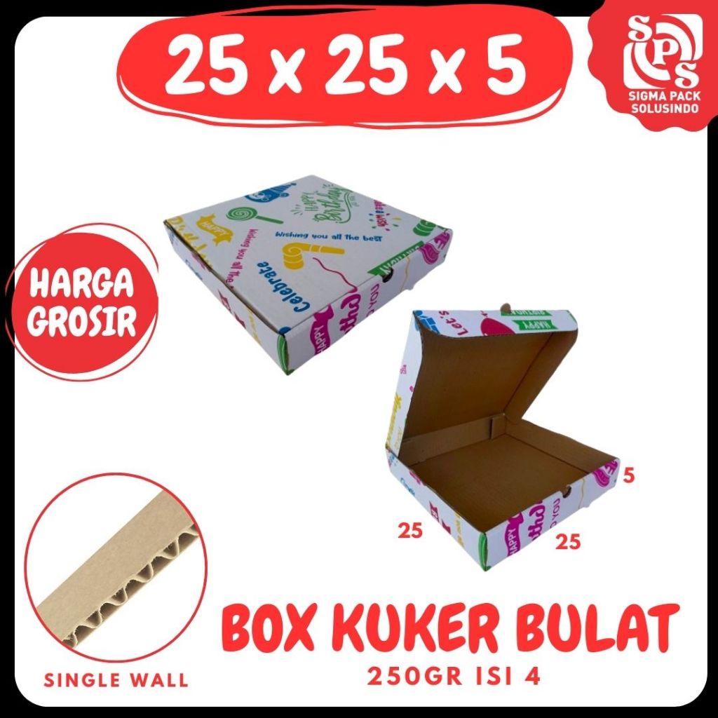kardus 25x25x5 LD Box Ultah Kado Happy Birthday Kemasan Kotak Kado Tas Kardus Hampers Ulang Tahun