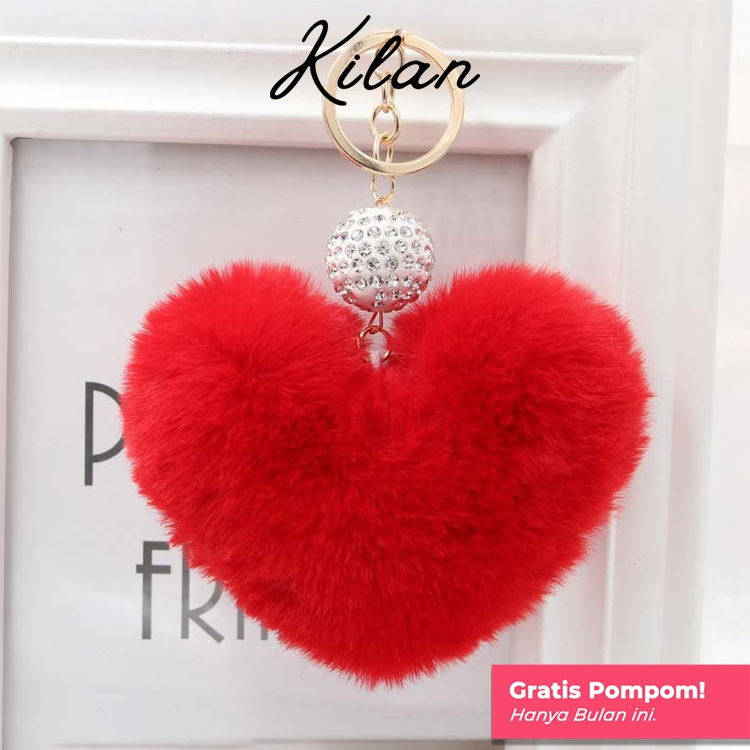 HUMAIRA Gantungan Tas Lucu Keychain Cantik Bentuk Hati Ukuran Besar - CC046