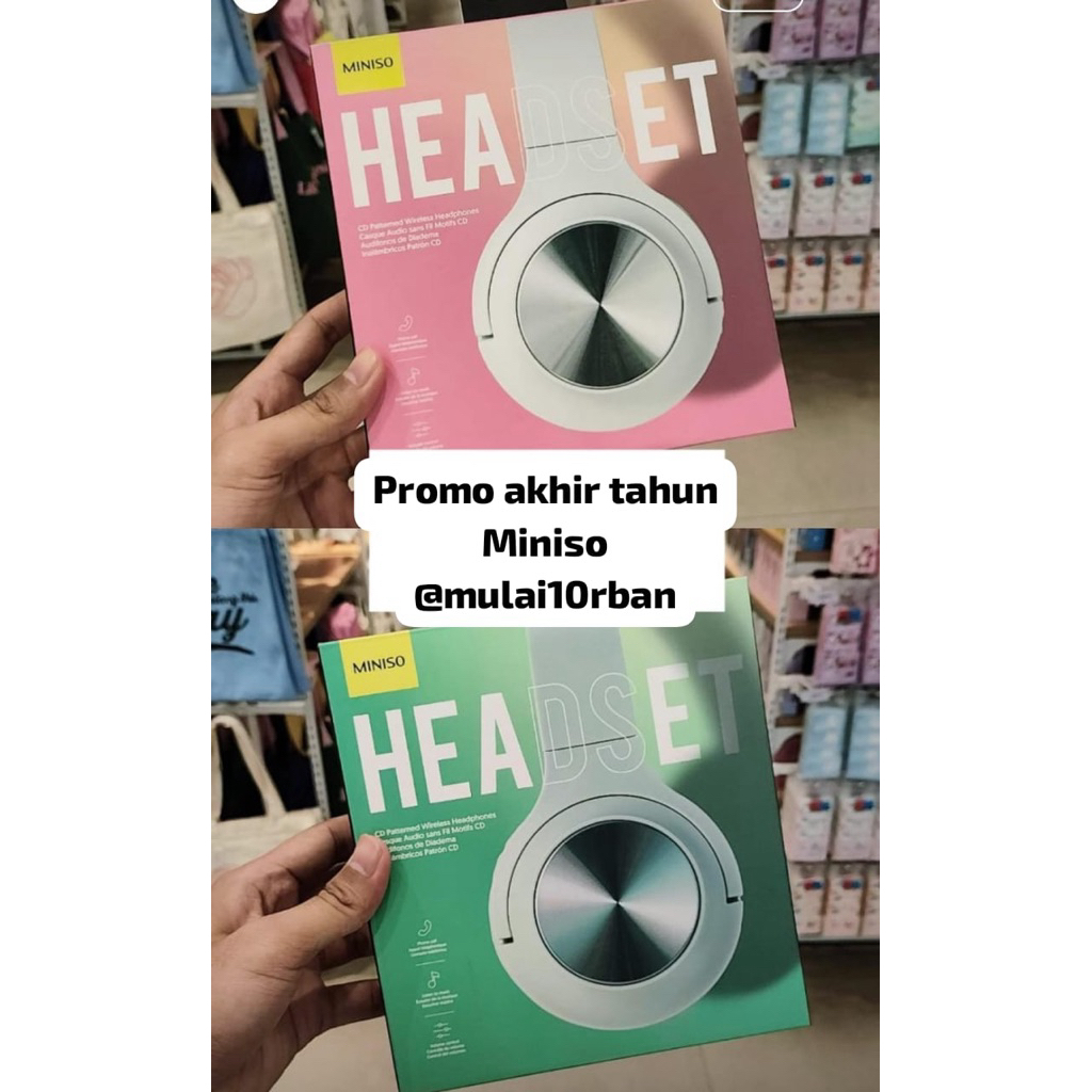 miniso headset wireless bluetooth headphone earphone