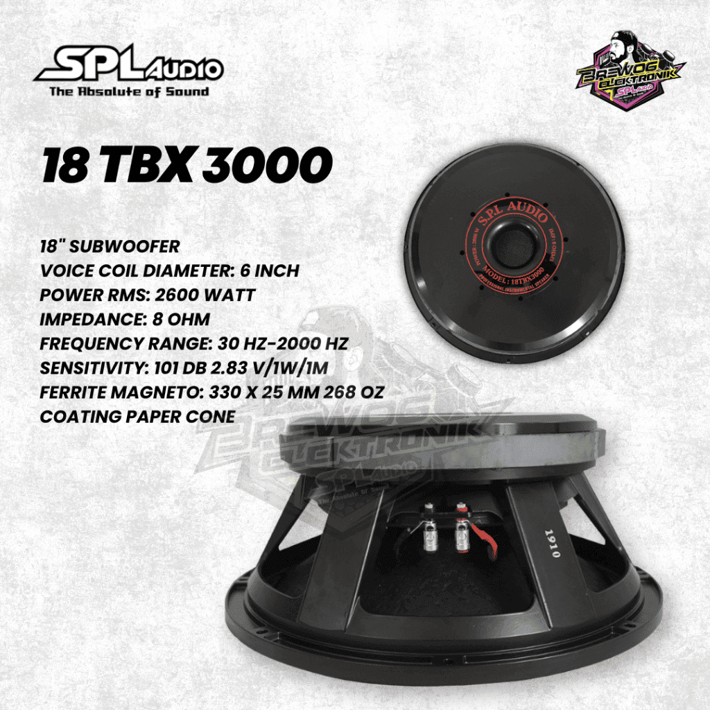 ORIGINAL SPEAKER 18 INCH BREWOG SPL AUDIO 18TBX3000