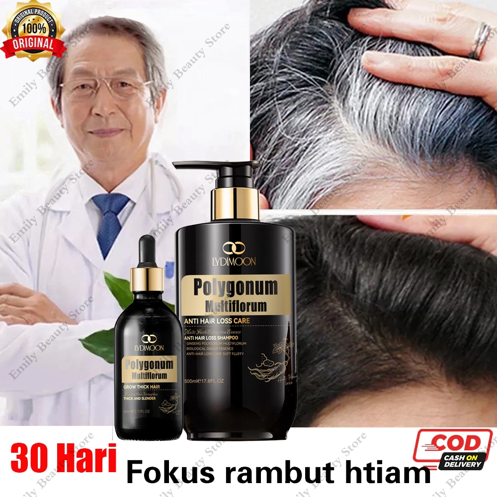 Shampo penghilang uban Shampo penghitam rambut uban Shampo penghilang uban permanen 500ml Sampo poly