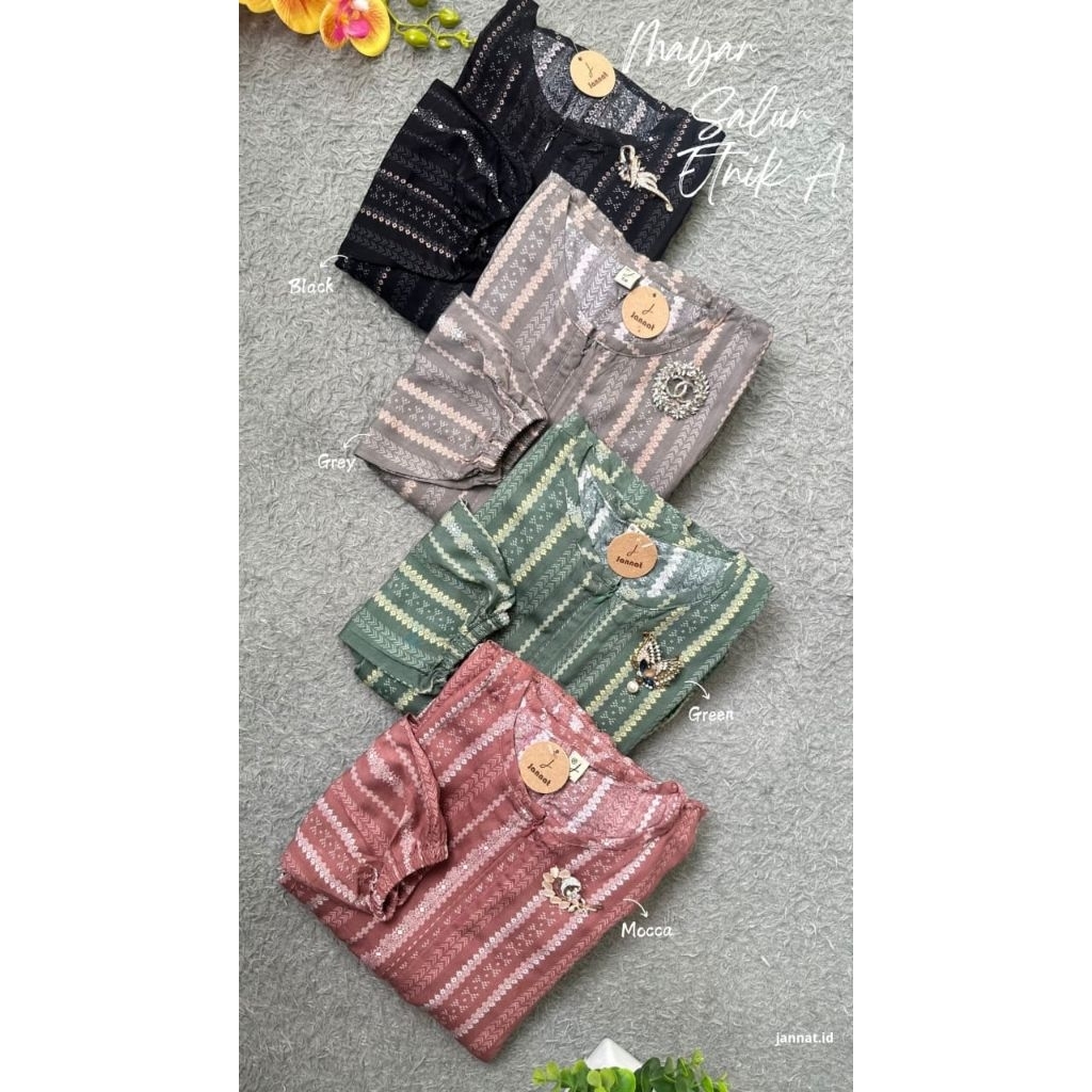 READY SIAP KIRIM ‼️MAYAR DRESS SALUR ETNIK, JASMIN, LEAF , YUMNA SERIES ORY BY JANNAT.ID JANNAT‼️YUM
