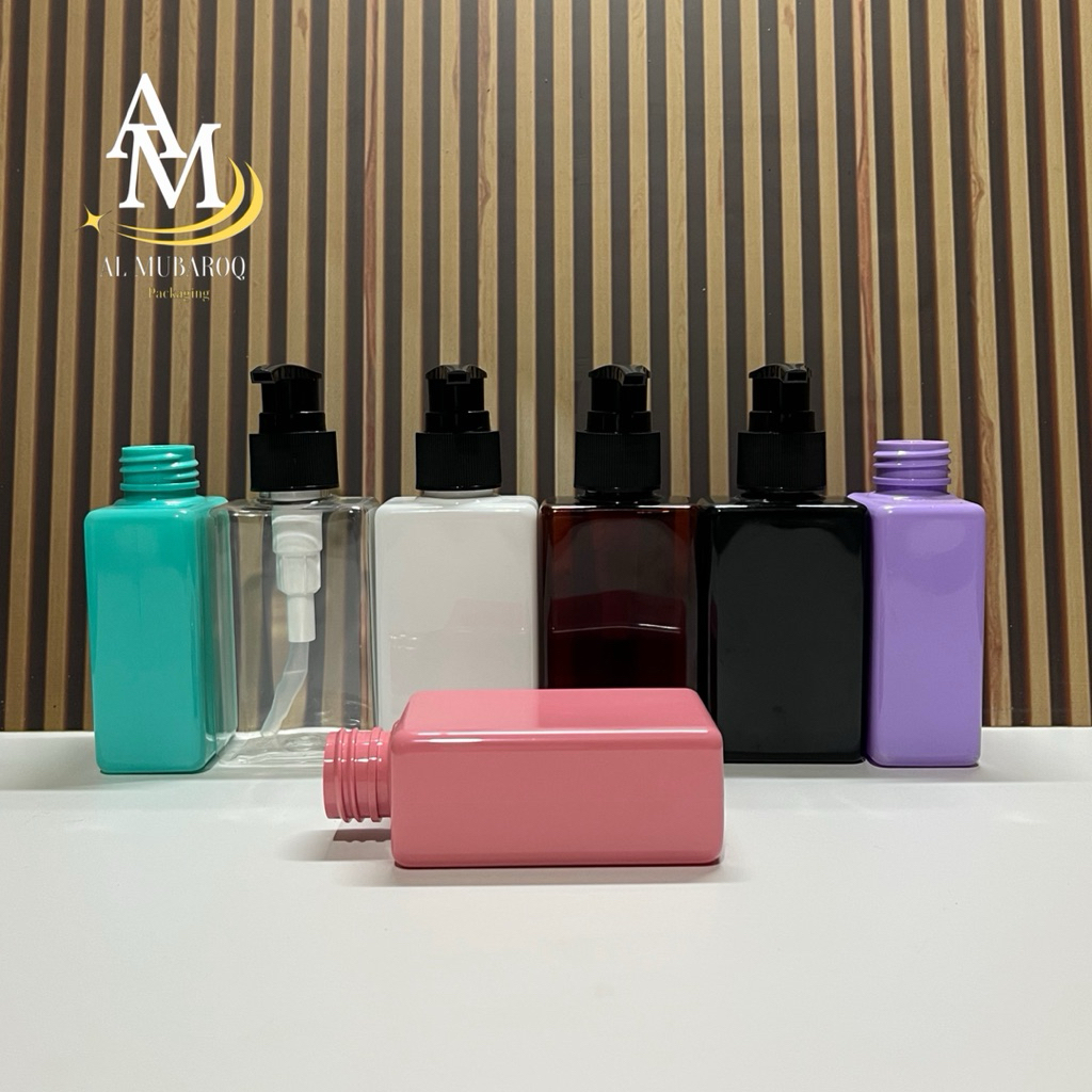 Botol Pump 100ml Kotak Tutup Pump Lotion Hitam