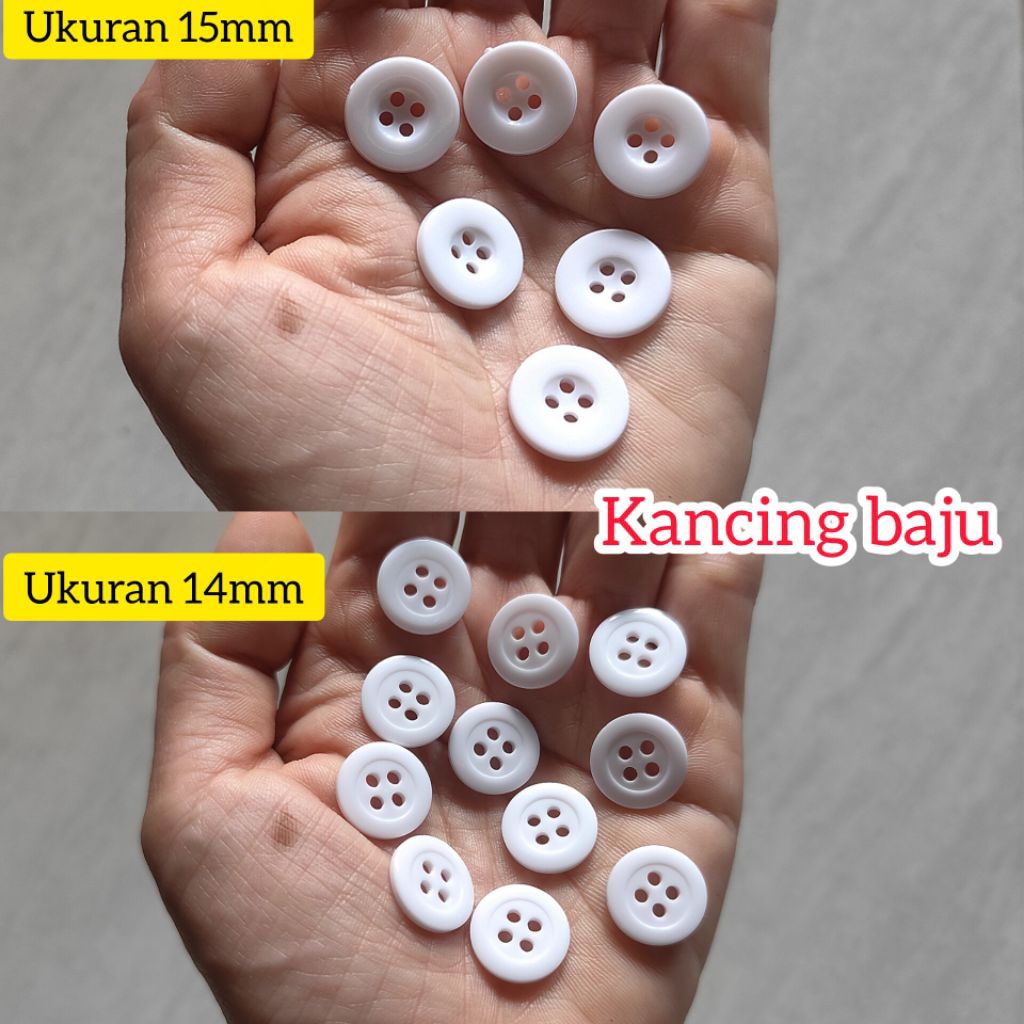 [10pcs] kancing kemeja 4 lubang / kancing kemeja gepeng / kancing dinas lubang 4 / kancing pdh loban