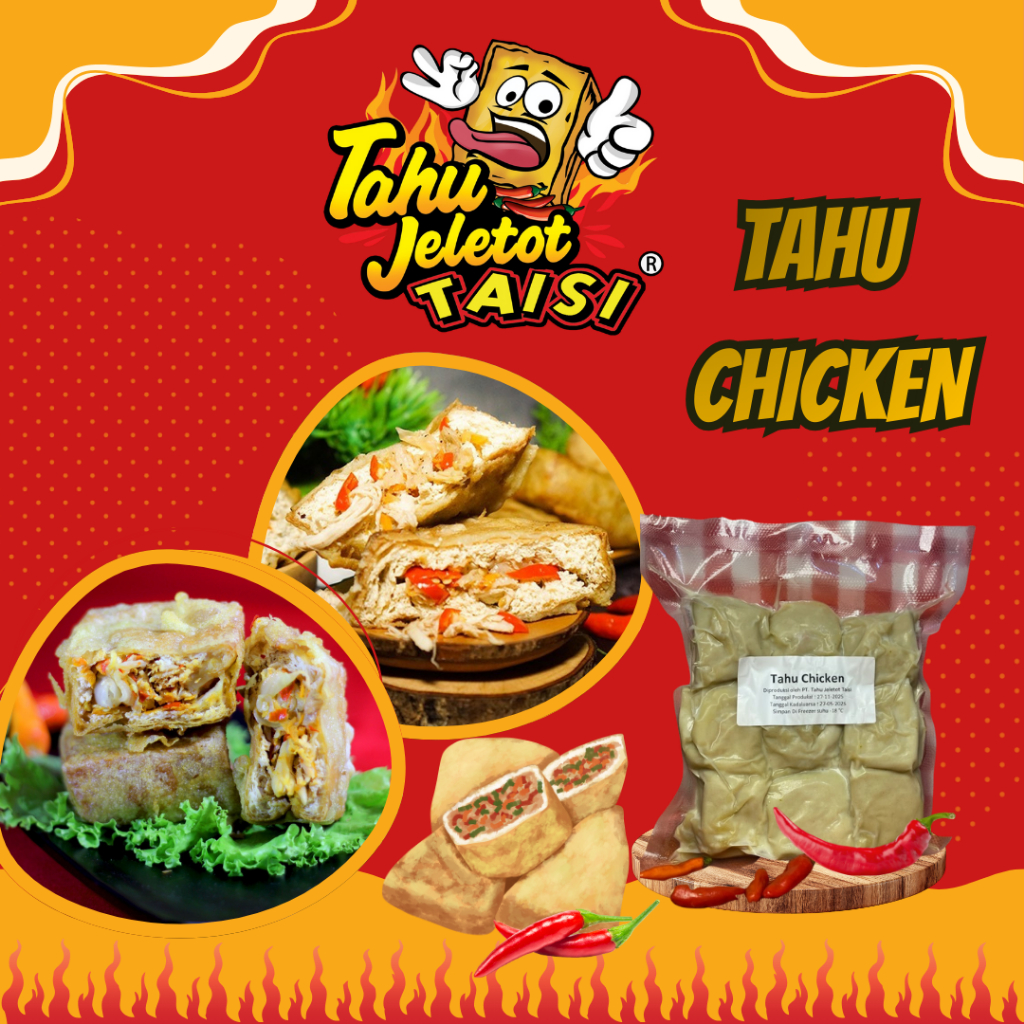 Tahu Isi Ayam Frozen Food | Tahu Taisi Jeletot Chicken | Tahu Isi Ayam Suwir Pedas - Isi 9 pcs