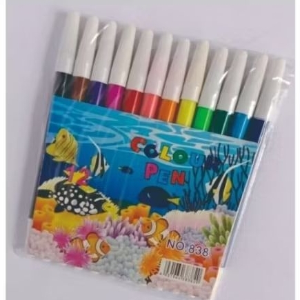 (12 warna) spidol mewarnai/spidol sekolah/spidol warna warni/spidol 12 warna