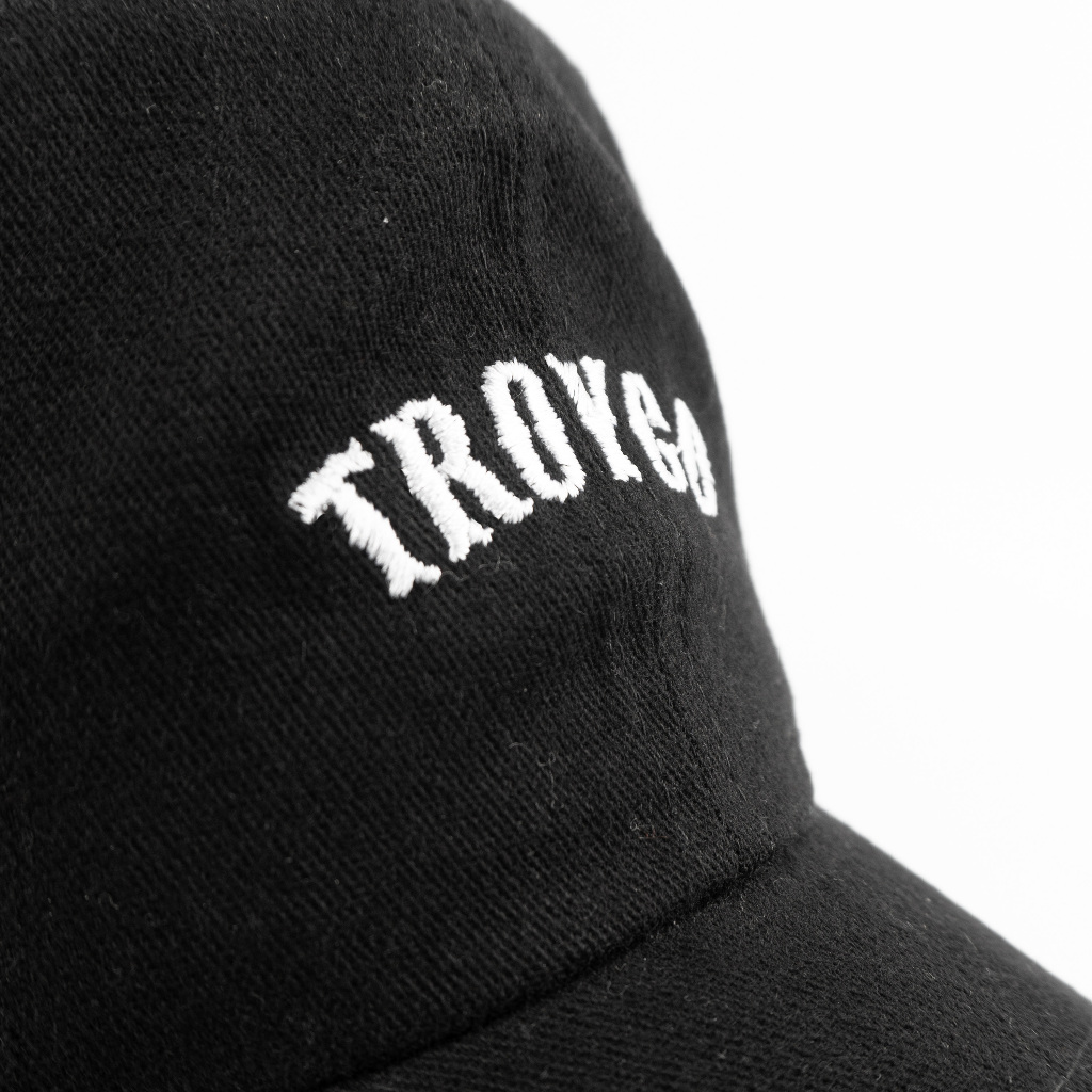 [Free Box] Troy Company Baseball Polo Cap Black Rodeo - Topi Polo Baseball Hitam BC 3461