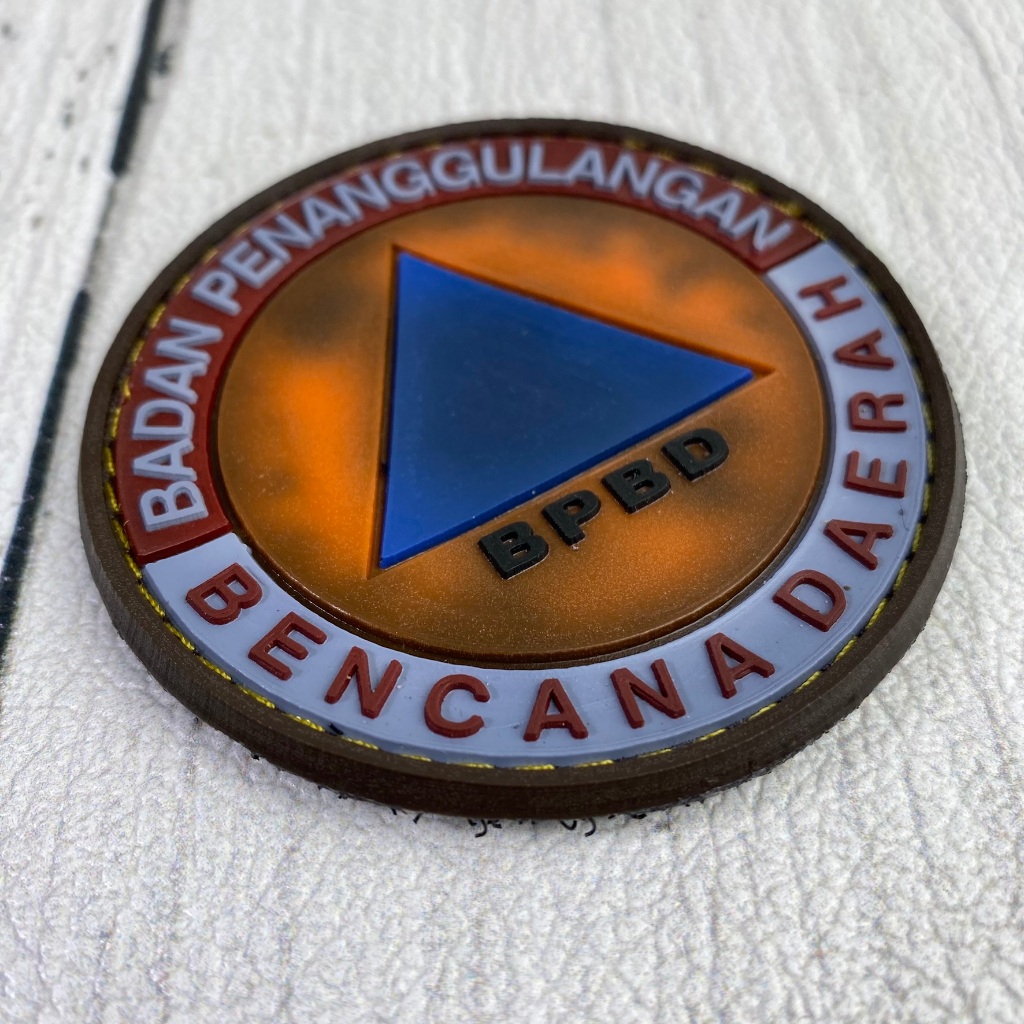 Patch Rubber Rekatan Logo BPBD Bulat Rekatan Tempel BPBD Rekatan Tactical BPBD Tebal
