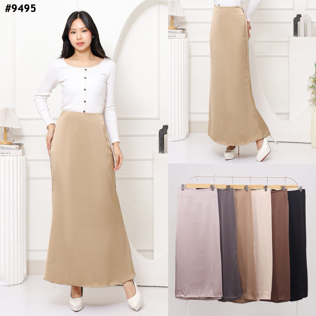 Rok satin  premium/Long skirt//LP60-100cm, PJ 95cm
