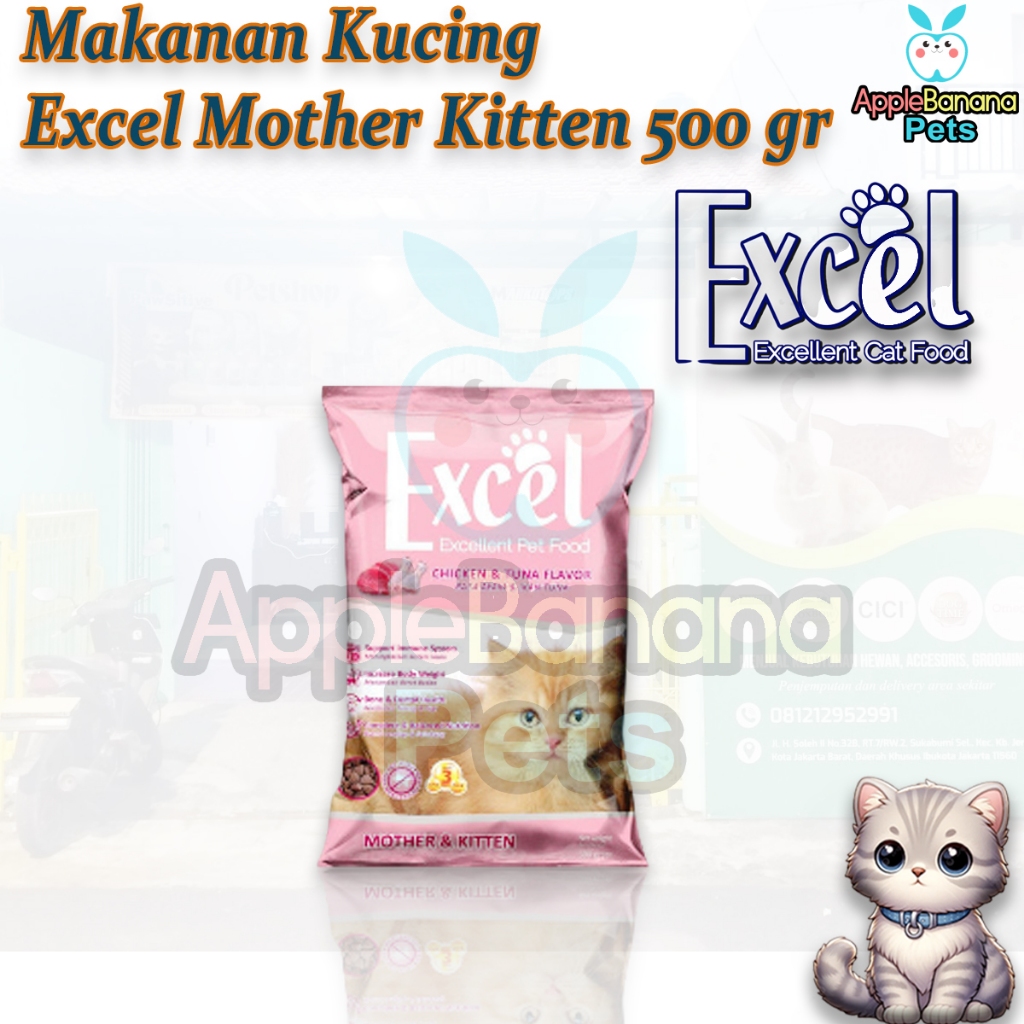 makanan kucing excel mother kitten 500 gram - Excel Mother & Kitten