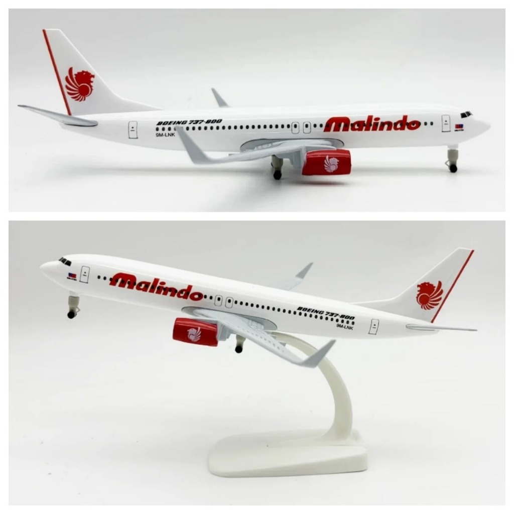 Miniatur Diecast pesawat Metal MALINDO B.737 20cm