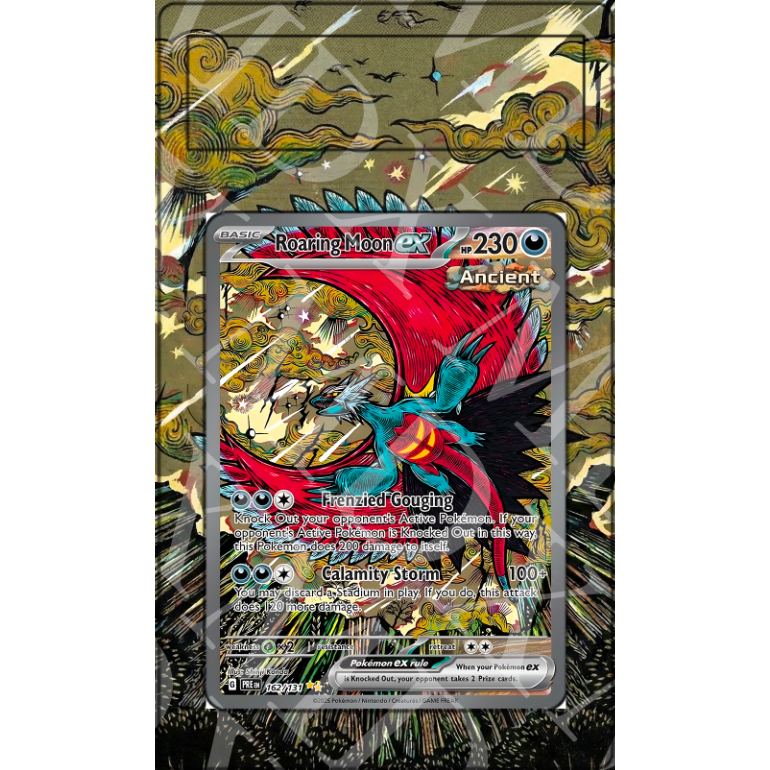 Roaring Moon Ex #162 Pokemon Prismatic Evolutions  (Extended Art)