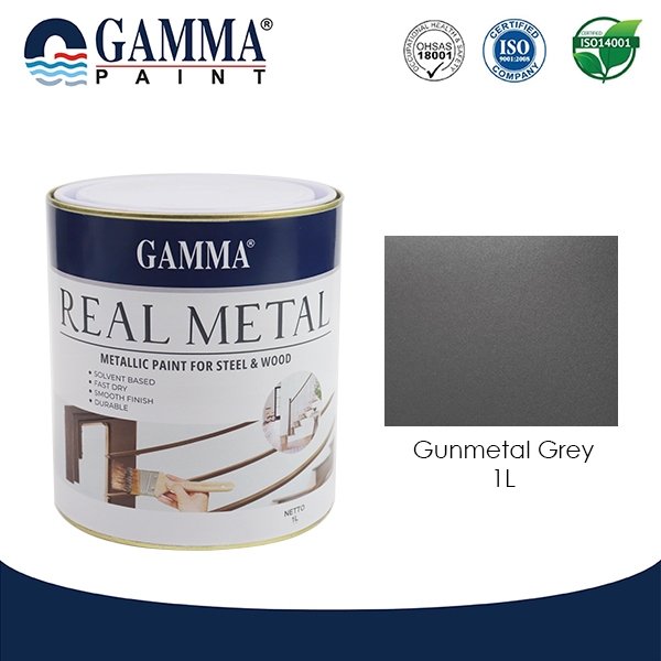 Real Metal 1L Cat Duco Metalik Untuk Kayu Besi - Gunmetal Grey