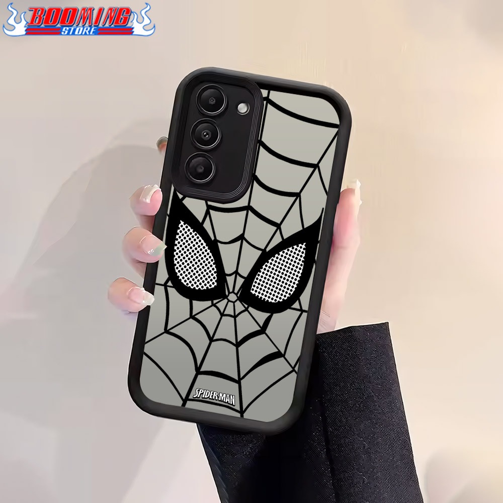 CASE KHUSUS Softcase Black Glass Premium Acrylic For REDMI 15C 15 Motif SPIDERMAN 2