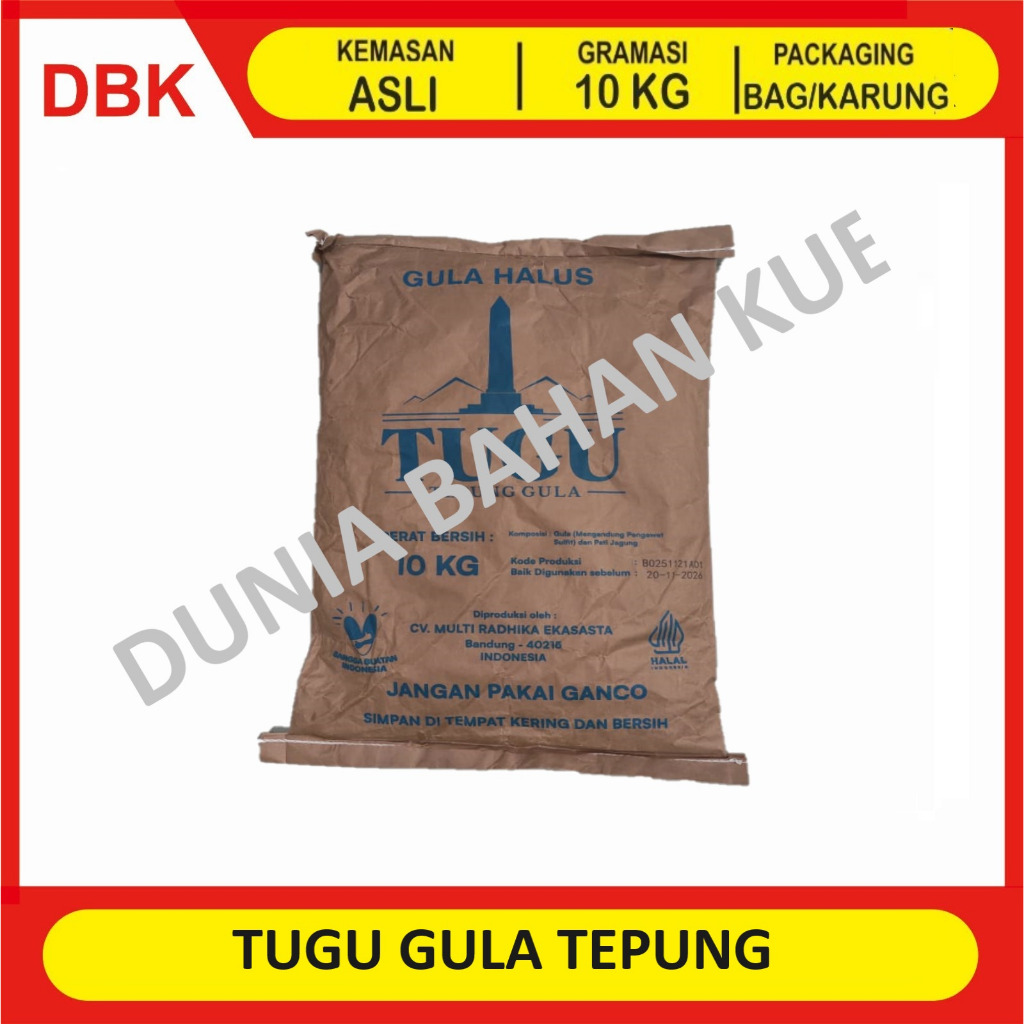 TEPUNG GULA HALUS TUGU/ GULA TEPUNG TUGU - 1 BAG 10 KG