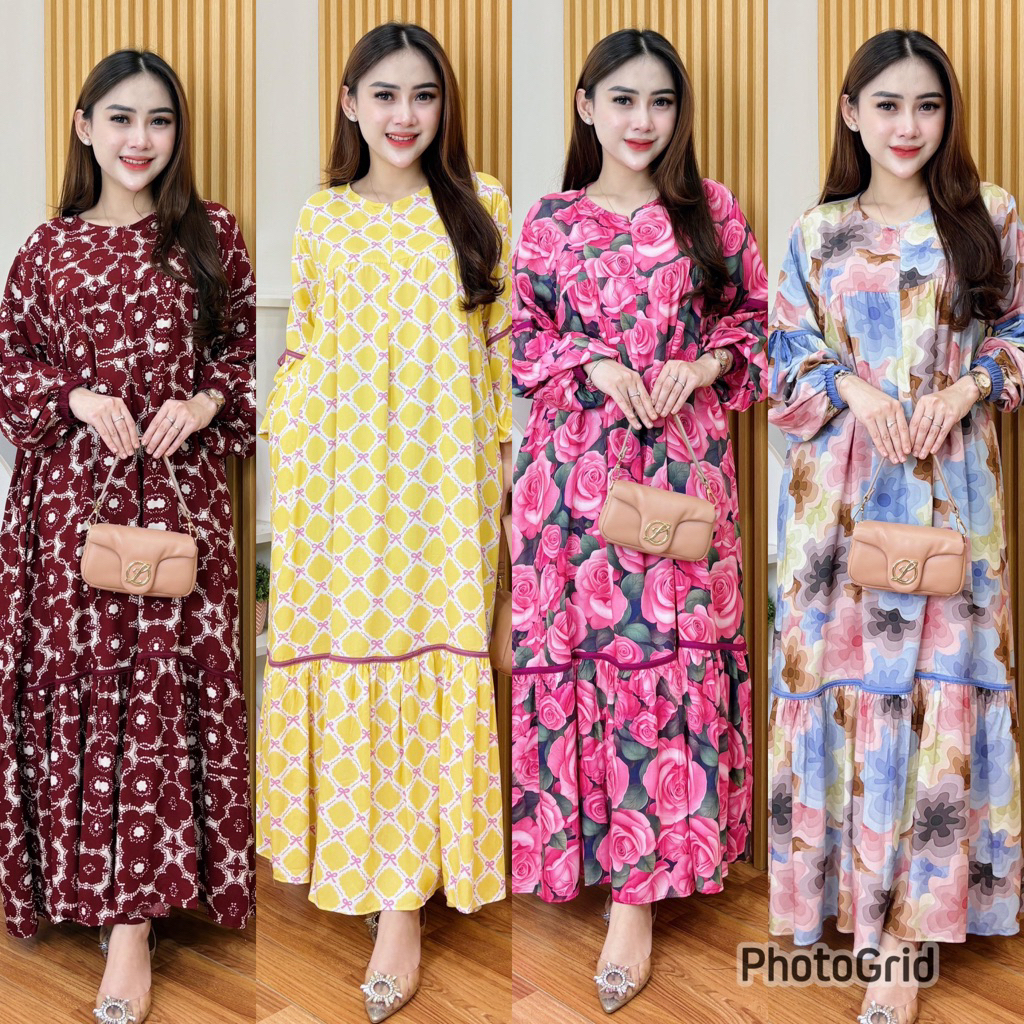 Gamis rayon premium Fanessa dress aretha