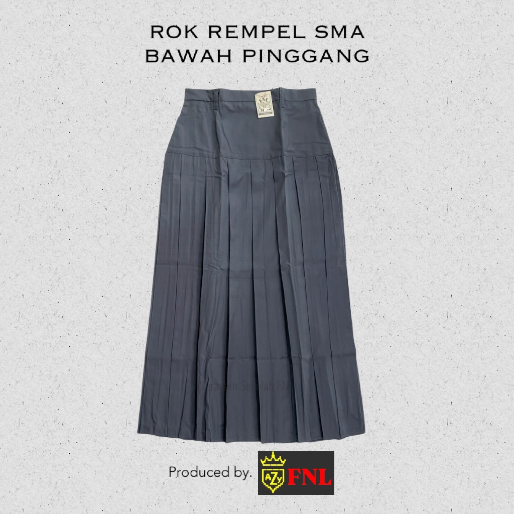 FNL - ROK ABU SMA REMPEL BAWAH PINGGANG, ROK ABU SMA REMPEL BAWAH PINGGANG JUMBO