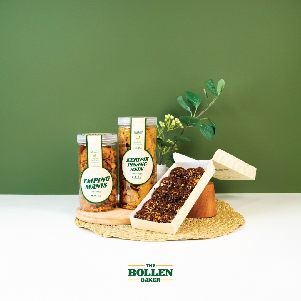 [BUNDLING BOLLEN MINI + EMPING+KRIPIK ] by The Bollen Baker / Pisang Bollen Coklat Keju Premium / Ku