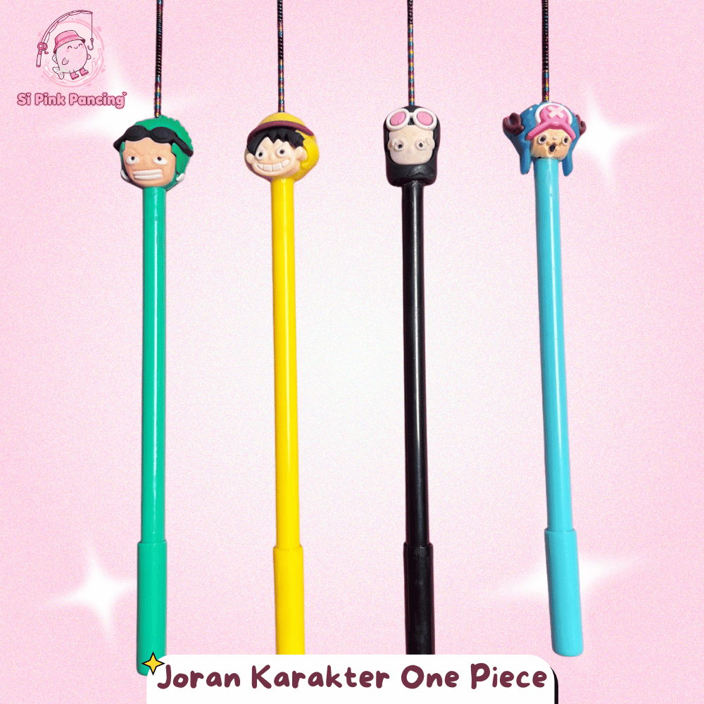 (One Piece) JORAN SAJA Si Pink Pancing (K06) Joran Microfishing Karakter Costum Lucu Pink Fungsional