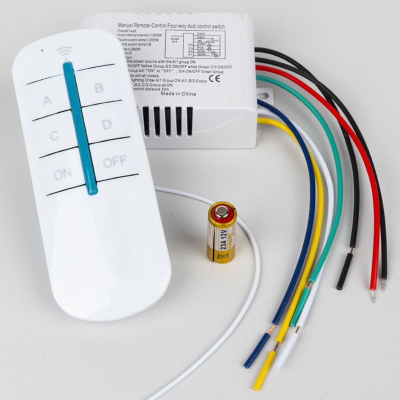Saklar Wireless Remote Control Lampu Rumah 4 Ways / Wireless Remote Control Switch