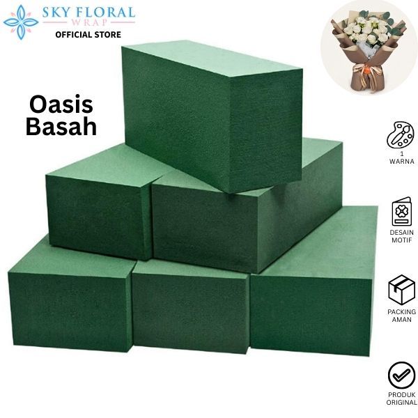 isi 4 Pcs Floral Foam Basah Busa Untuk Tancap Bunga Artificial Bunga Hidup U20