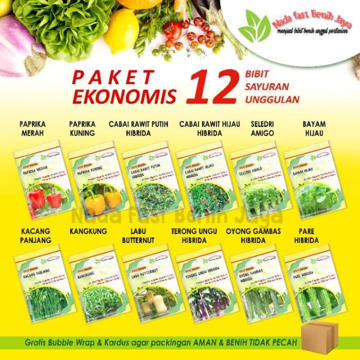 Bibit sayuran benih paket lengkap - bibit biji sayuran