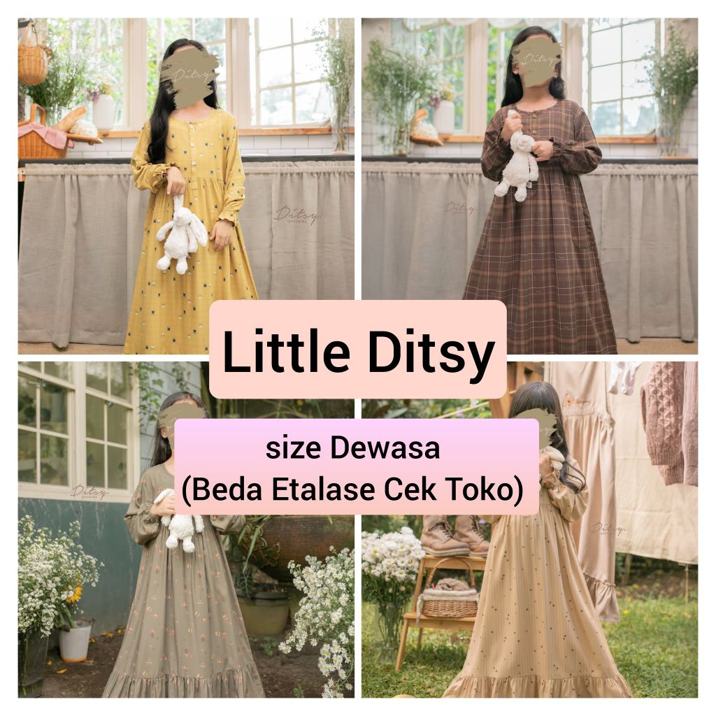 Little Ditsy Desember Ditsy Terbaru Ditsy Nightgown Anak Anak size 1 2 3 4 5 6 7