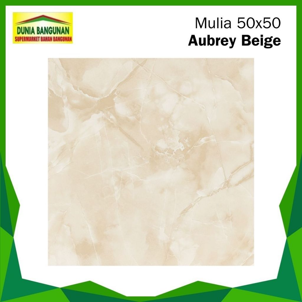 Keramik 50x50 Lantai Mulia Aubrey Beige Keramik Glossy Marble Beige