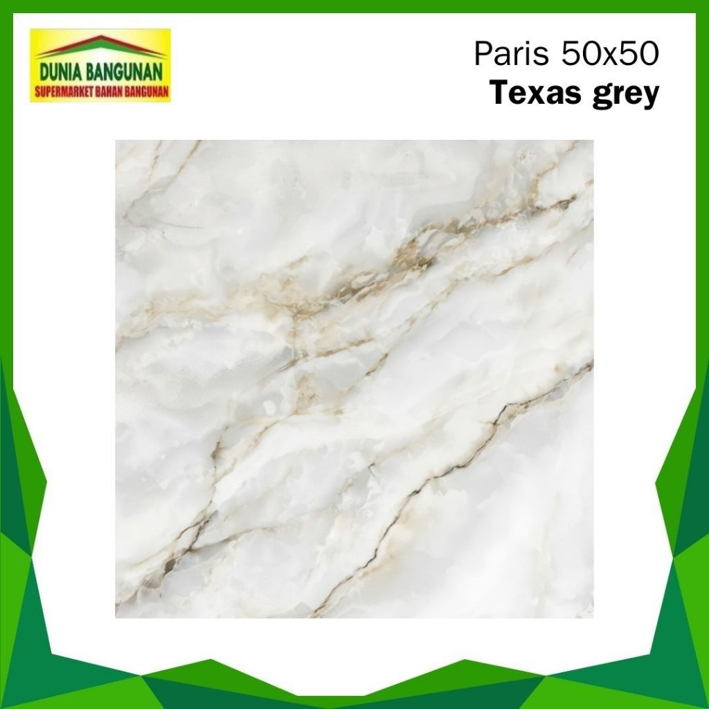 Keramik Lantai 50x50 Paris Texas Grey Keramik Lantai Glossy Marble Emas