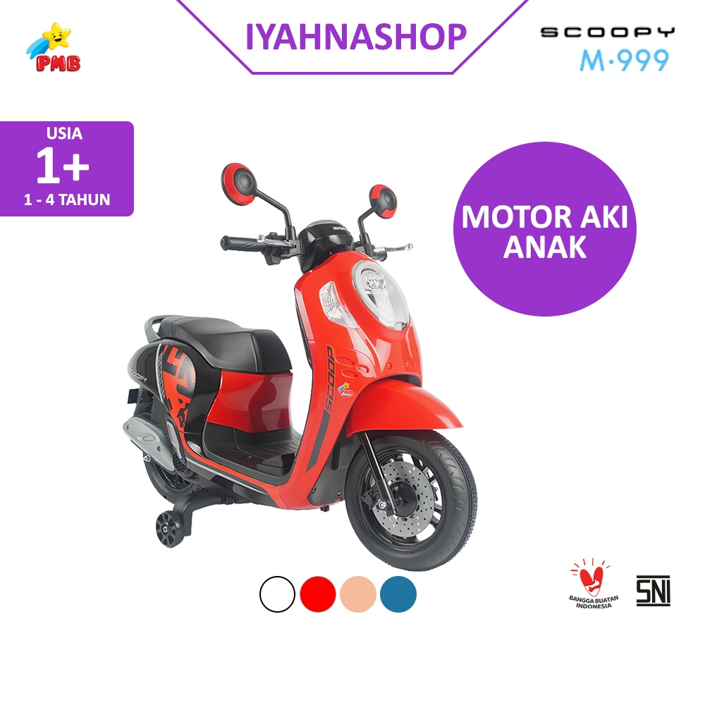 Mainan Motor Aki Anak Skuter Mini Model Scoopy untuk Bermain