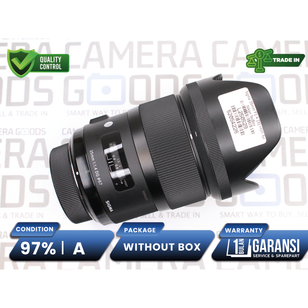 Lensa Sigma 35mm F1.4 DG HSM ART Lens for Nikon F Second Bekas Grade A / 35mm f/1.4 - L250529