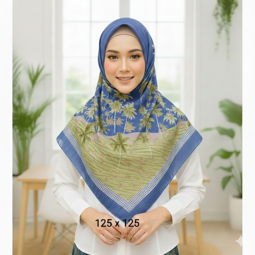 Mama In Fashion - Jilbab Syari Segi Empat Voal Motif / Jilbab - Hijab - Kerudung segi empat Motif Te