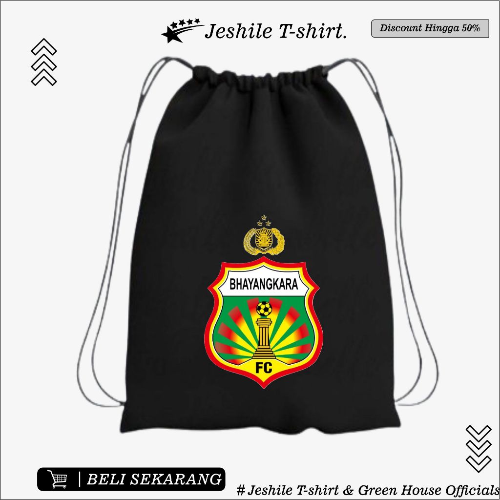 Tas Tali Serut Hitam Motif Bhayangkara Fc By Jeshile T-Shirt