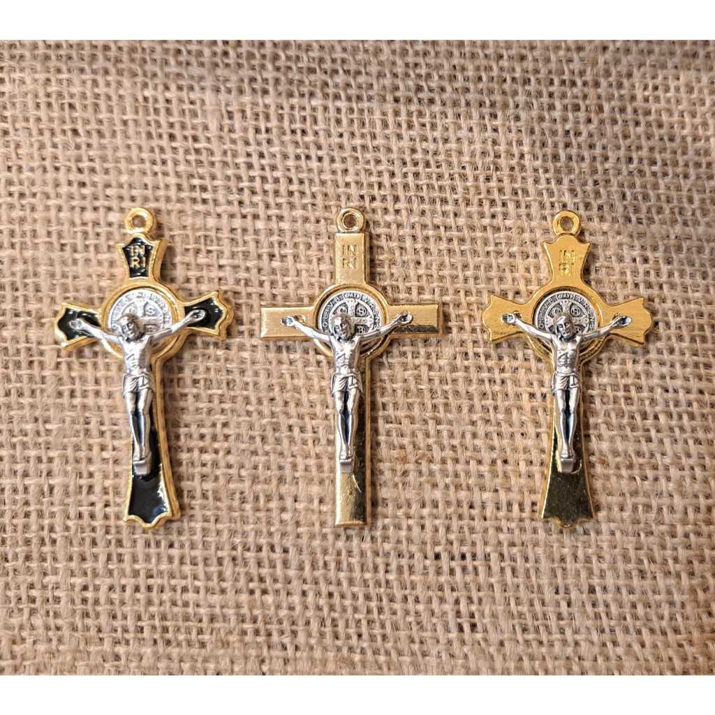 Salib Bandul Benediktus Gold Toko Rohani Katholik