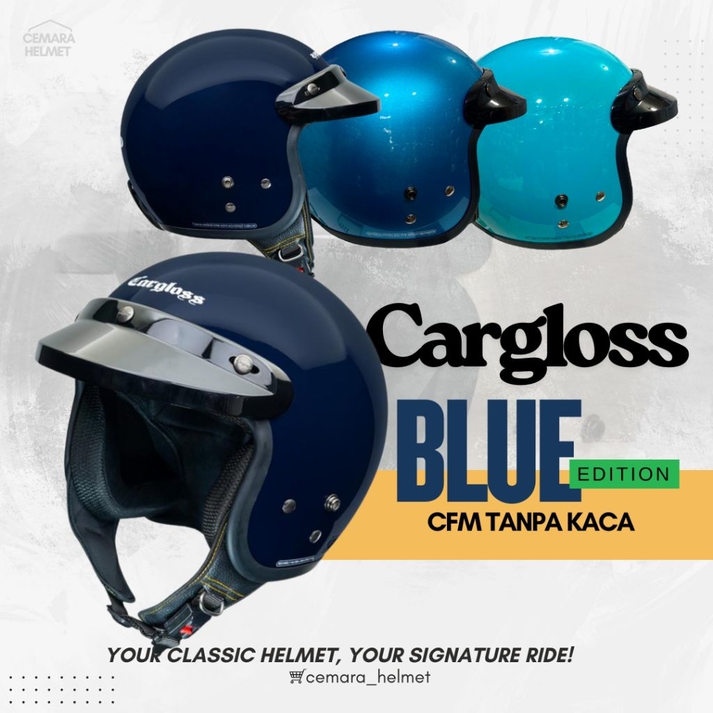 Helm CARGLOSS CFM Original Retro Half Face Standar SNI Unisex Helm Pria dan Wanita Ukuran M L XL War