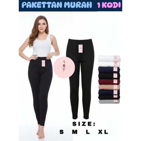 Paket 20pcs (1 Kodi) Celana Legging Panjang Wanita – Standar & Jumbo | Spandex Premium – Bahan Adem 