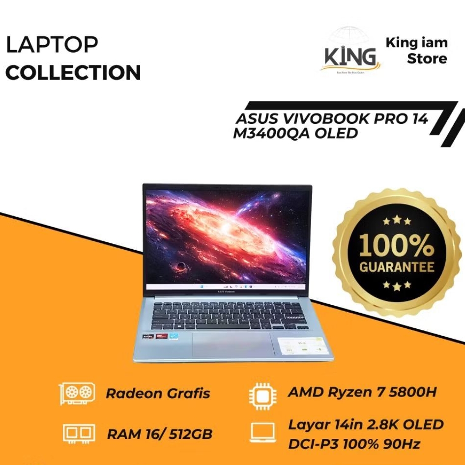 ASUS Vivobook Pro 14 OLED | Ryzen 7 5800H | RAM 16GB | 2.8K OLED | Laptop Editing & Kuliah | ASUS VI