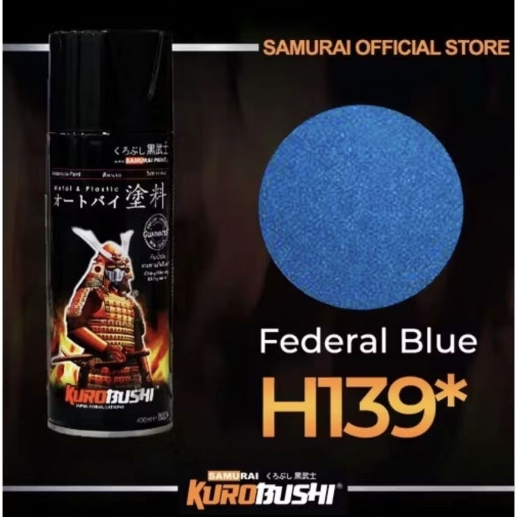 SAMURAI PAINT H139 FEDERAL BLUE CAT SEMPROT SPRAY PILOK WARNA BIRU MOTOR HONDA TAHAN BENSIN