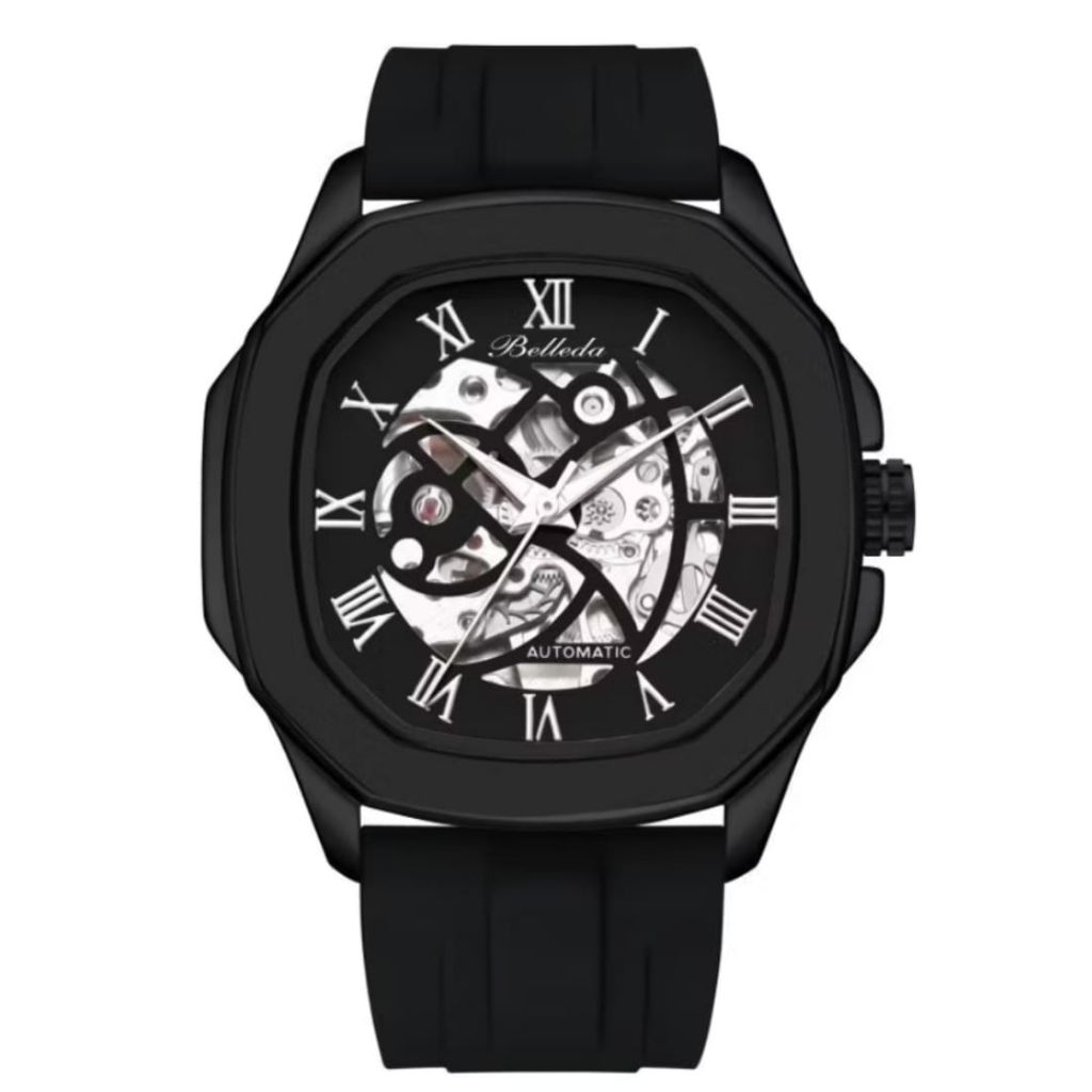 BUY 1 GET 1 JAM TANGAN PRIA WANITA ORIGINAL AUTOMETIC BELLEDA 9484 RUBBER