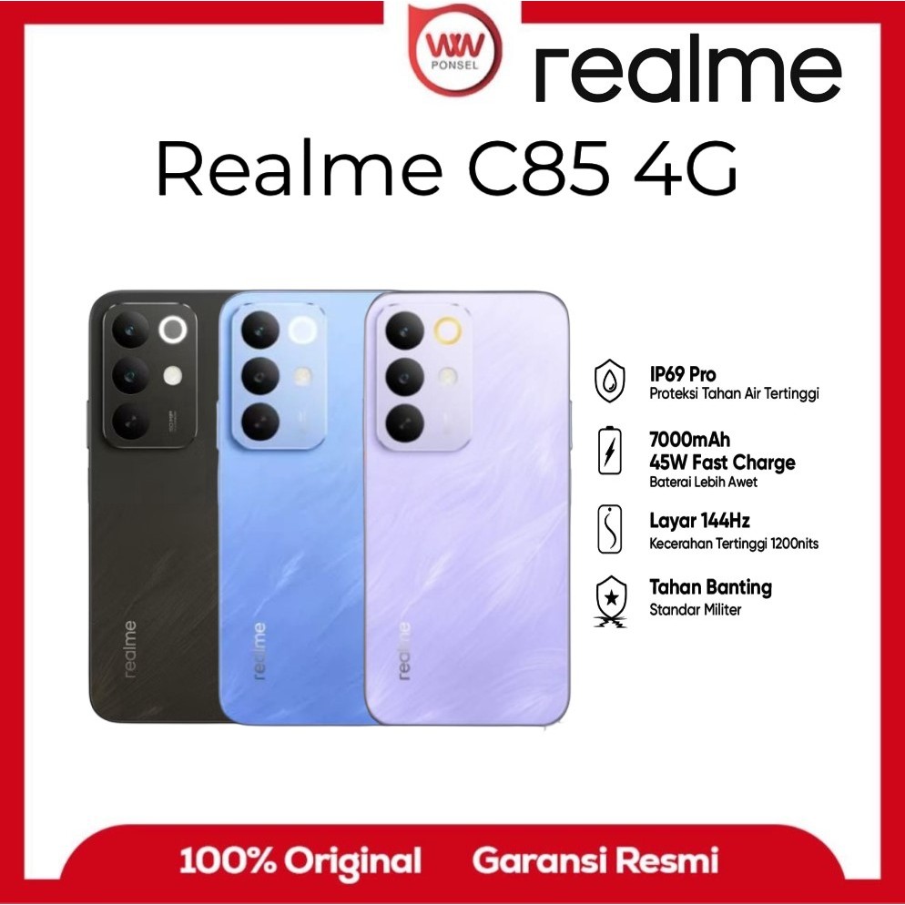 Hp Realme C85 4G Ram 8GB Internal 256GB Garansi Resmi