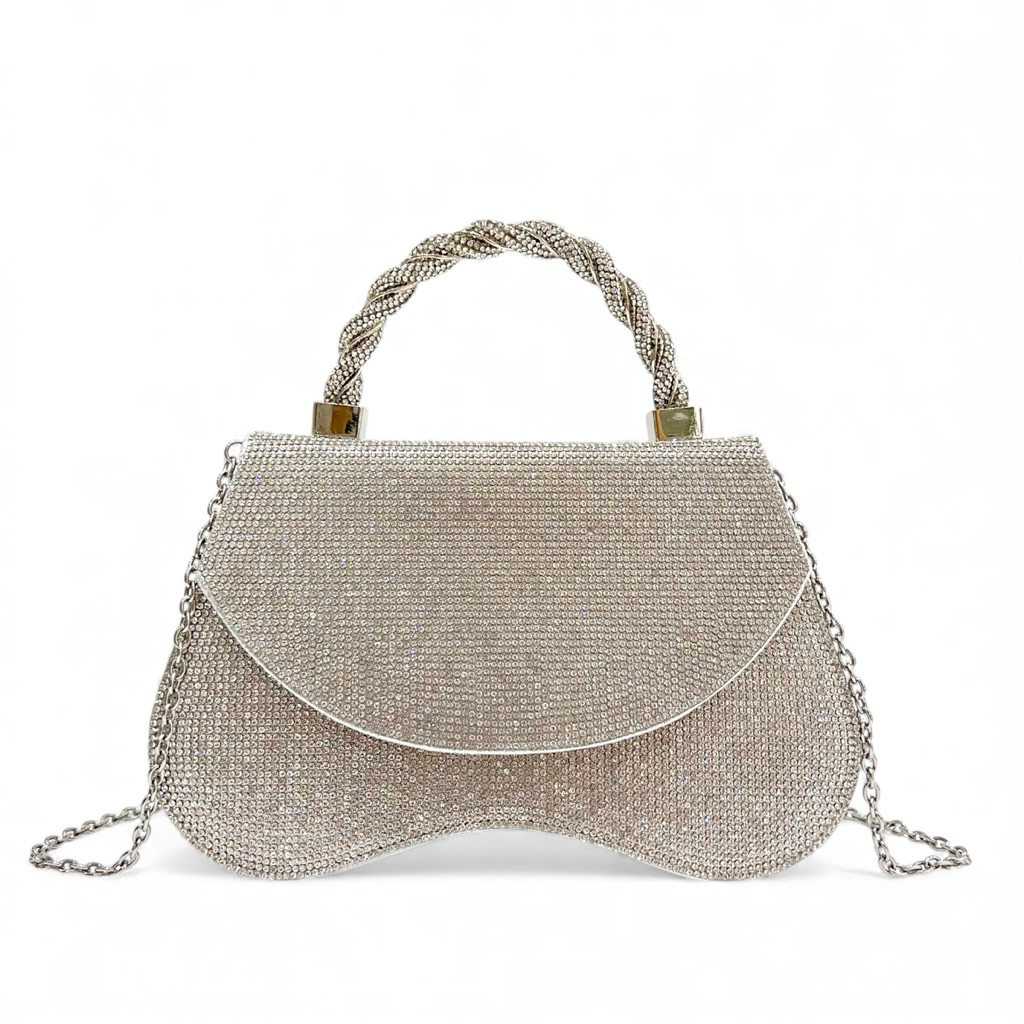 Tas Pesta Full Mata Tas Formal Elegan X23-1 SILVER