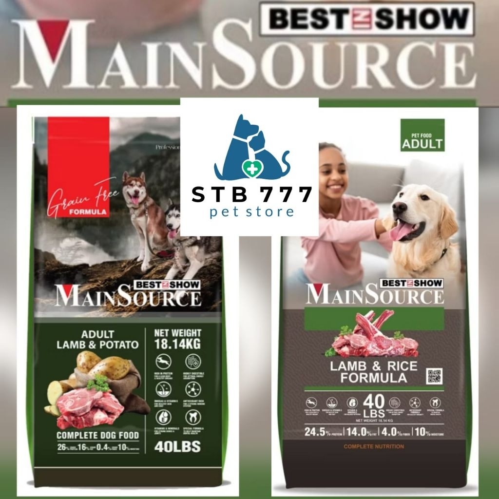 BEST IN SHOW Mainsource LAMB & LAMB Potato 18kg - makanan kering anjing