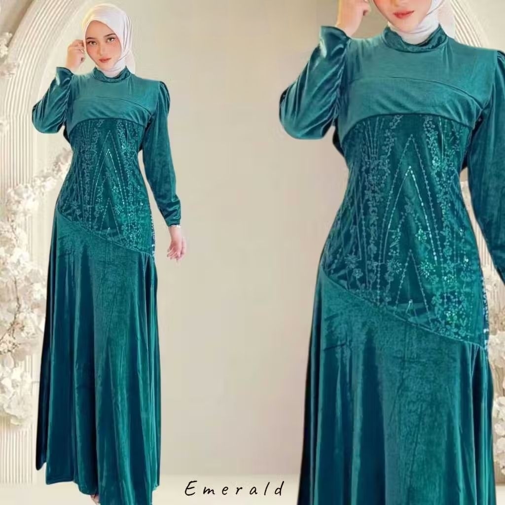 (NEW) HANIBU DRESS - BAJU DRESS GAMIS BLUDRU BELUDRU BRUKAT BROKAT IBU ANAK WANITA DEWASA MUSLIM ACA