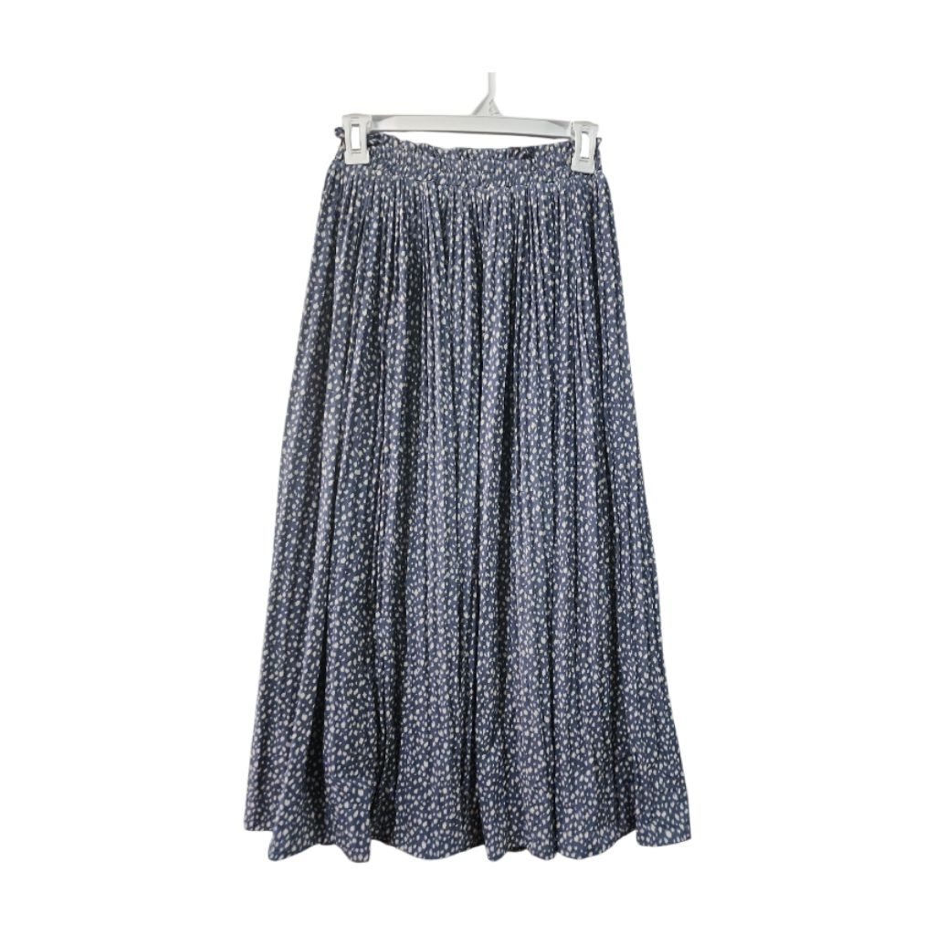 Rok Panjang Flare Maxi Skirt Aksen Plisket Pleats Lipit Motif Abstrak Totol Macan Leopard Brand Spra